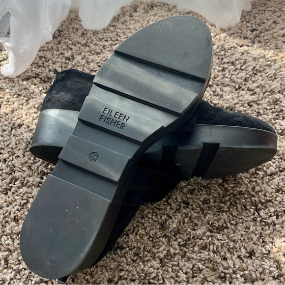 EILEEN FISHER Black Marlow Mary Jane Wedge Loafers - Picture 7 of 8